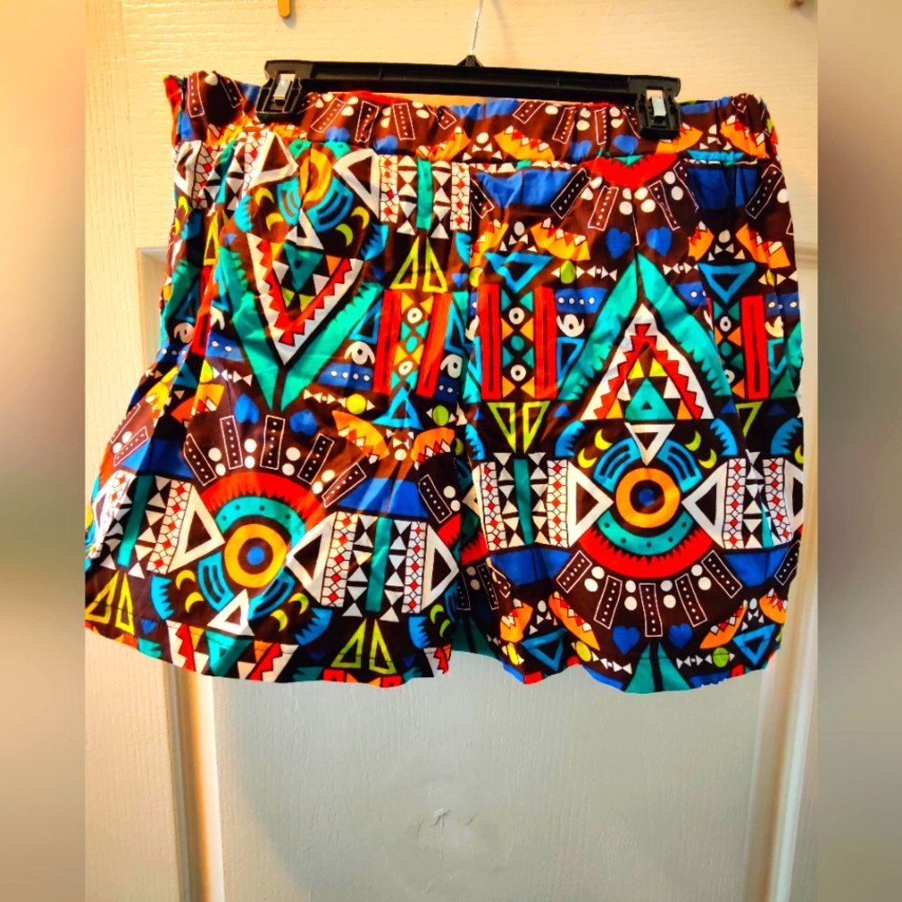 Ethnic Print Shorts